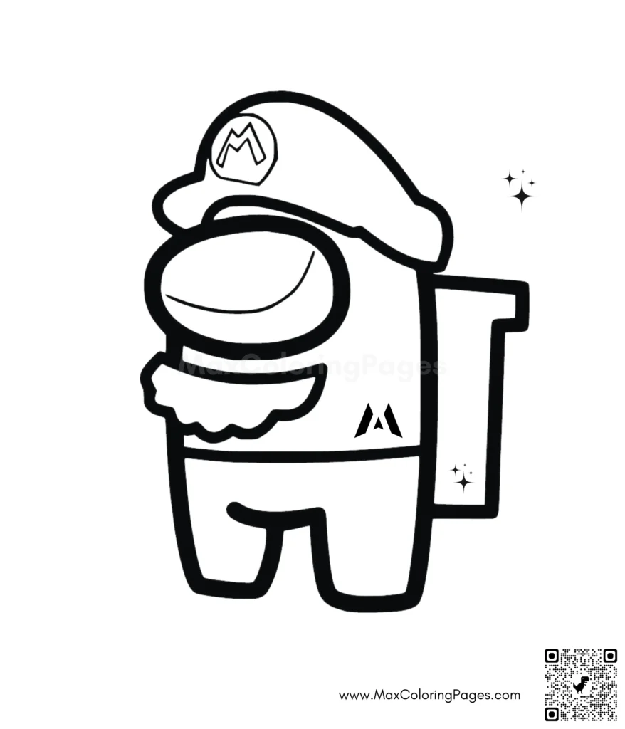 Mario Among Us Coloring Pages